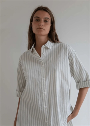 Cecilia poplin skjorte Soft Mint Stripe Studio Feder